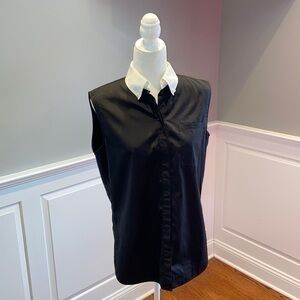 Givenchy Sleeveless Top Pearl Button Detail